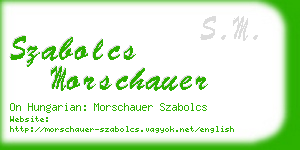 szabolcs morschauer business card